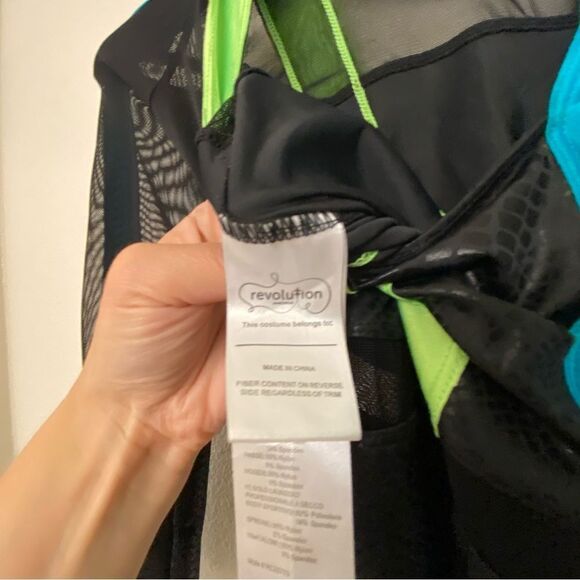 Revolution Dance black neon unitard costume ELECTRIC TOUCH RC22775 LC child - Picture 16 of 16